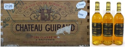 Lot 2126 - Chateau Guiraud 1983, Sauternes (X9) owc (nine bottles) U: all very top shoulder or into neck