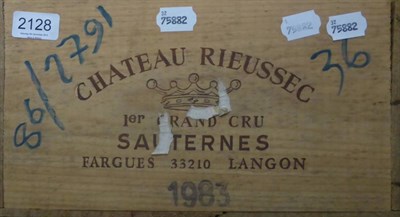Lot 2128 - Chateau Rieussec 1983, Sauternes, owc (twelve bottles) U: all into neck or very top shoulder,...