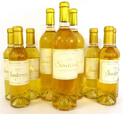 Lot 2130 - De Classified Sauternes 2009 (x3); De Classified Sauternes 2010, half bottle (x6) (nine bottles)
