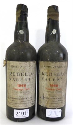 Lot 2191 - Rebello Valente 1966, vintage port (x2) (two bottles) U: both with poor/missing wax capsules,...