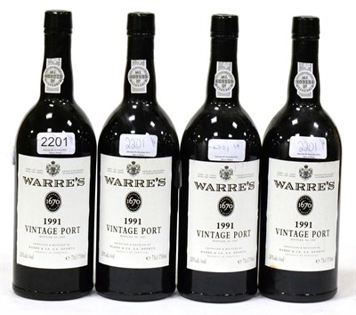 Lot 2201 - Warre 1991, vintage port (x4) (four bottles)