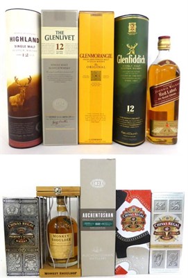 Lot 2228 - A Mixed Parcel Comprising: Glenmorangie 10 Year Old; The Glenlivet 12 Year Old; Auchentoshan...