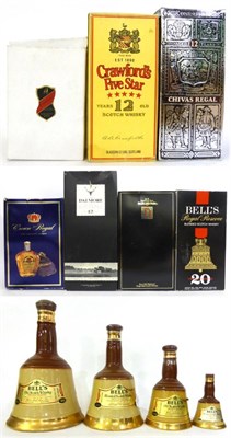Lot 2229 - A Mixed Parcel Comprising: Highland Park 12 Year Old 75cl; The Dalmore 12 Year Old Litre; Bells...
