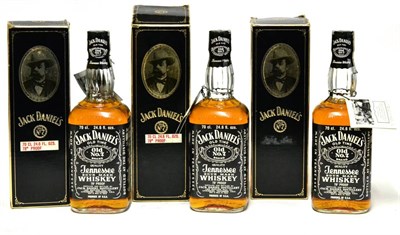 Lot 2273 - Jack Daniels Old No.7 Circa 1980's, 24.6fl ozs, 78 proof, in original carton (x3) (three bottles)