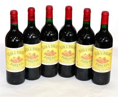 Lot 2021 - Chateau Clos L'Eglise 1991 (x4) and 1993 (x2), Pomerol (six bottles) U: into neck