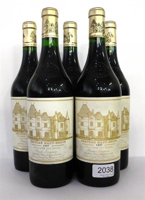Lot 2038 - Chateau Haut-Brion 1997, Pessac-Leognan (x5) (five bottles) U: high fill