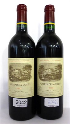 Lot 2042 - Chateau Lafite Rothschild 'Carruades de Lafite' 2000, Pauillac (x2) (two bottles) U: high fill