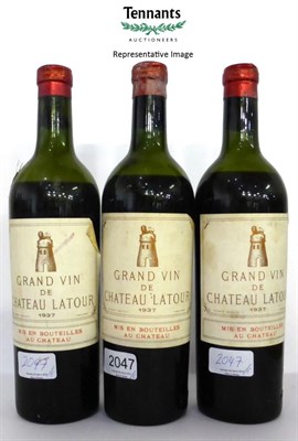 Lot 2047 - Chateau Latour 1937, Pauillac (x6) (six bottles) U: mid shoulder, see images online  Removed...