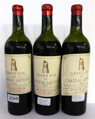 Lot 2048 - Chateau Latour 1937, Pauillac (x3) (three bottles) U: mid shoulder, see images online  Removed from
