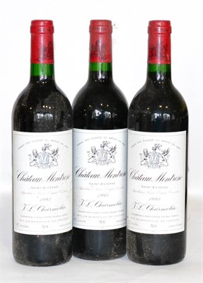 Lot 2062 - Chateau Montrose 1993, St Estephe (x3) (three bottles) U: into neck