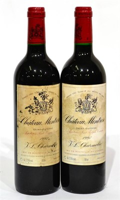Lot 2063 - Chateau Montrose 1997, Saint-Estephe (x2) (two bottles) U: into neck, bin soiled labels