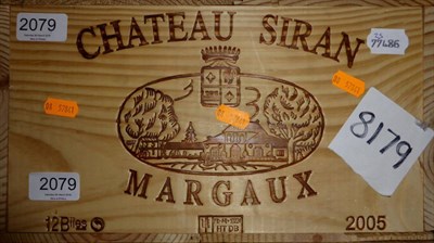 Lot 2079 - Chateau Siran 2005, Margaux, owc (twelve bottles)