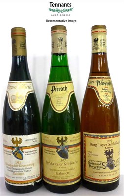 Lot 2121 - Burg Layer Schlosskapelle Kabinett 1973, Pieroth (x2); Detzemer St Michael Riesling Kabinett...