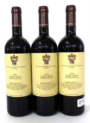 Lot 2178 - Tenute Cisa Asinari Marchesi di Gresy Camp Gros Martinenga 2008, Barbaresco DOCG, Italy (x3) (three