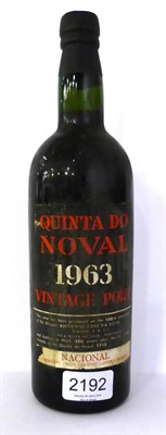 Lot 2192 - Quinta Do Noval Nacional 1963, vintage port U: into neck