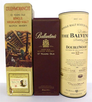 Lot 2217 - Ballantines 17 Year Old Greek Bottling, 70cl, 43%, in original carton; Glenmorangie 10 Year Old...