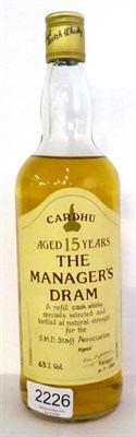 Lot 2226 - Cardhu 15 Year Old - The Managers Dram, refill cask bottled for S.M.D Staff Association, no...