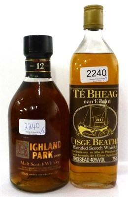 Lot 2240 - Highland Park 12 Year Old - Circa early 1990's, 75cl, 40%; Te Bheag - Old Style Yellow and...