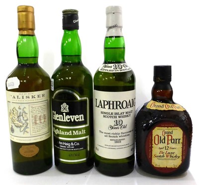 Lot 2253 - Laphroaig 10 Year Old - Pre Royal Warrant, 70cl, 40%; Talisker 10 Year Old - Old Style Label, 75cl