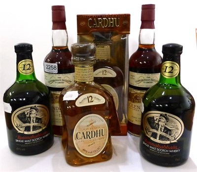 Lot 2258 - Old Style 75cl Bottlings Comprising: Bunnahabhain 12 Year Old, 40% (x2); Cardhu 12 Year Old,...