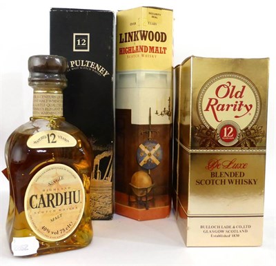 Lot 2262 - Old Style Bottlings Comprising: Linkwood 12 Year Old, 75cl, 40%, with carton; Cardhu 12 Year...