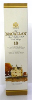 Lot 2272 - The Macallan 10 Year Old - Old Style Cream Label and Box, 700ml, 40% U: good level, label and...