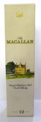 Lot 2275 - The Macallan 12 Year Old - Old Style Cream Label and Box, 750ml, 43%, in original box U: good...