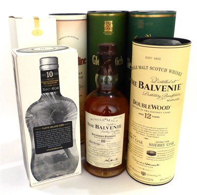 Lot 2288 - A Mixed Parcel of Single Malt Whisky Comprising: Glenfiddich 12 Year Old; The Balvenie 12 Year...