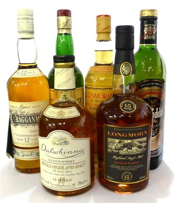 Lot 2289 - A Mixed Parcel of Single Malt Whisky Comprising: Glenmorangie 10 Year Old; Dalwhinnie 15 Year...