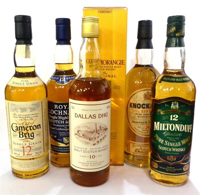 Lot 2291 - A Mixed Parcel of Single Malt Whisky Comprising: Old Cameron Brig 12 Year Old; Dallas Dhu 10...