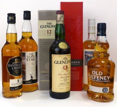 Lot 2299 - A Mixed Parcel of Whisky Comprising: Penderyn Legend; The Glenlivet 12 Year Old; The Glen Stag; The