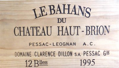 Lot 2003 - Chateau Bahans Haut-Brion 'Le Clarence de Haut-Brion' 1995, Pessac-Leognan, half case, owc (six...