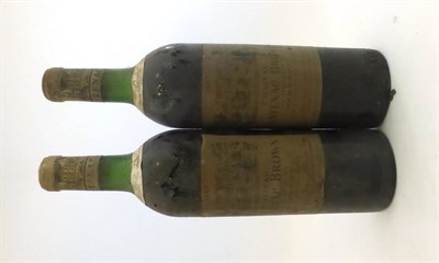 Lot 2014 - Chateau Cantenac Brown 1967, Margaux (x2) (two bottles) U: upper shoulder, bin soiled