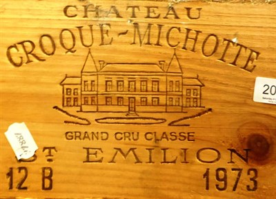 Lot 2022 - Chateau Croque-Michotte 1973, Saint-Emilion Grand Cru, owc (twelve bottles)