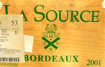 Lot 2031 - Chateau de Sours 'La Source' 2001, owc (twelve bottles)