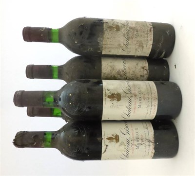 Lot 2041 - Chateau Giscours 1973, Margaux (x5) (five bottles) U: into neck, bin soiled labels