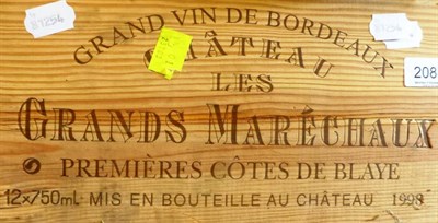 Lot 2088 - Chateau Les Grands Marechaux 1998, Cotes de Bordeaux, owc (twelve bottles)