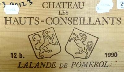 Lot 2090 - Chateau Les Hauts Conseillants 1990, Lalande-de-Pomerol, owc (twelve bottles)