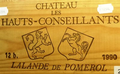 Lot 2091 - Chateau Les Hauts Conseillants 1990, Lalande-de-Pomerol, owc (twelve bottles)