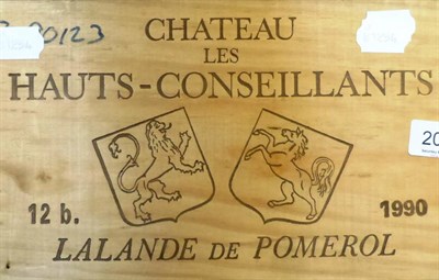 Lot 2093 - Chateau Les Hauts Conseillants 1990, Lalande-de-Pomerol, owc (twelve bottles)
