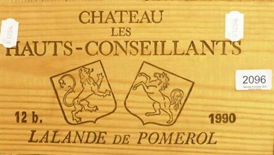 Lot 2096 - Chateau Les Hauts Conseillants 1990, Lalande-de-Pomerol, owc (twelve bottles)