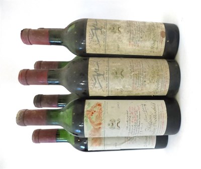 Lot 2119 - Chateau Mouton Rothschild 1962 (x3) & 1963 (x4), Pauillac (seven bottles) U: one 1962 top shoulder