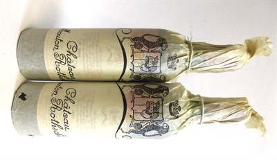 Lot 2120 - Chateau Mouton Rothschild 1970, Pauillac (x2) (two bottles) U: upper mid shoulder and upper...