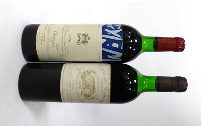 Lot 2123 - Chateau Mouton Rothschild 1976, Pauillac; Chateau Margaux 1976, Margaux (two bottles) U: upper...