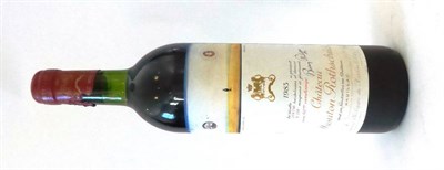 Lot 2124 - Chateau Mouton Rothschild 1983, Pauillac U: top shoulder, torn capsule