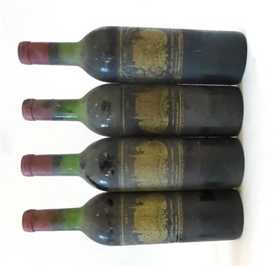 Lot 2127 - Chateau Palmer 1967, Margaux (x4) (four bottles) U: very top shoulder, upper shoulder (x2),...