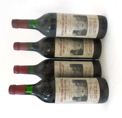 Lot 2131 - Chateau Pichon Longueville Comtesse de Lalande 1967, Pauillac (x4) (four bottles) U: top...