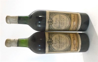 Lot 2140 - Chateau Rauzin Gassies 1955, Margaux (x2) (two bottles) U: top shoulder, bin soiled labels