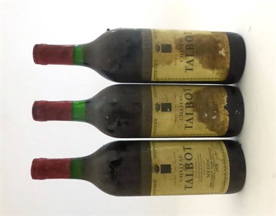 Lot 2143 - Chateau Talbot 1970, St Julien (x3) (three bottles) U: into neck, very bin soiled labels