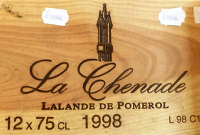 Lot 2152 - Denis Durantou Chateau La Chenade 1998, Lalande-de-Pomerol, owc (twelve bottles)